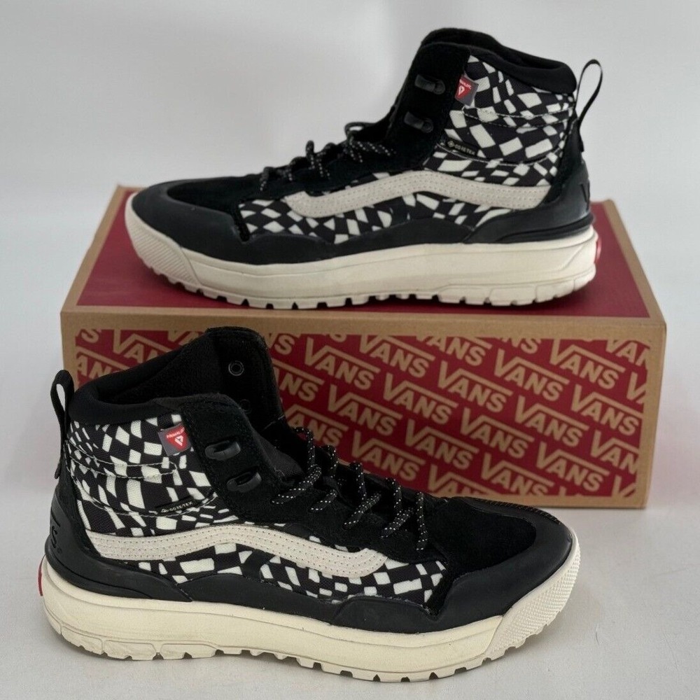 Vans Sneaker UltraRange EXO Hi GORE-TEX® MTE-2 Black Warped Check Men's 8.5 New